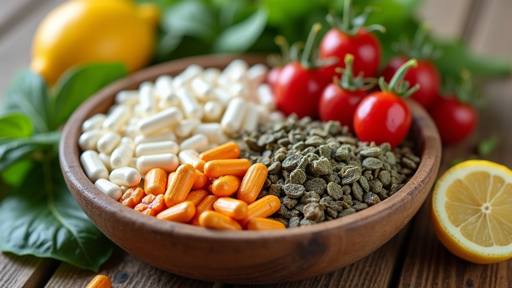 A healthy dog with natural supplements